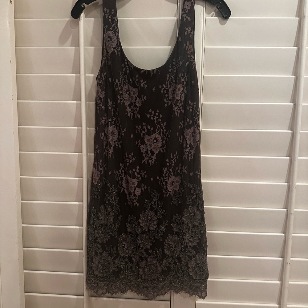 Theory Jeweled Laced Mini Dress